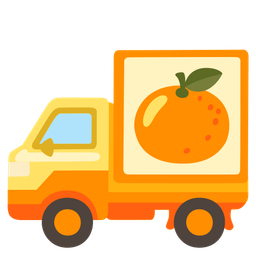 tangerine and delivery truck