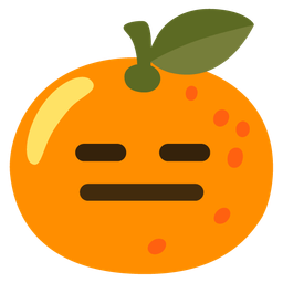 tangerine and expressionless face