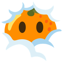 tangerine and face in clouds