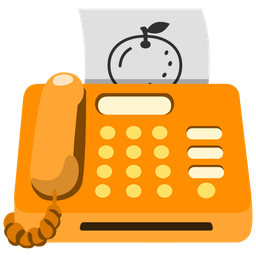 tangerine and fax machine