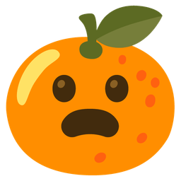 tangerine and frowning face with open mouth