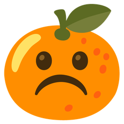 tangerine and frowning face