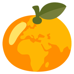 tangerine and globe showing Europe-Africa