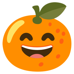 Tangerine and Grinning face with smiling eyes