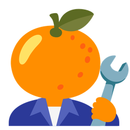 tangerine and hammer and wrench