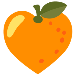 tangerine and heart suit