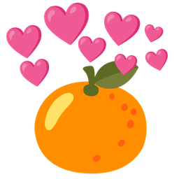 tangerine and heart with arrow