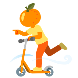 tangerine and kick scooter