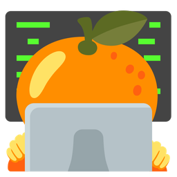 tangerine and laptop