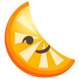 tangerine and last quarter moon face