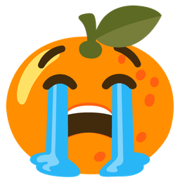 tangerine and loudly crying face