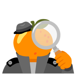 tangerine and magnifying glass tilted right