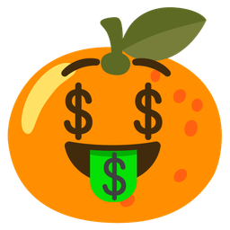 Tangerine and Money-mouth face
