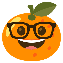 tangerine and nerd face