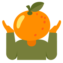 tangerine and person shrugging