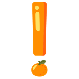tangerine and red exclamation mark