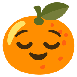 tangerine and relieved face