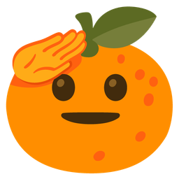 tangerine and saluting face