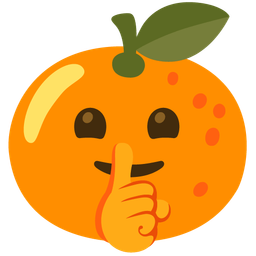 tangerine and shushing face