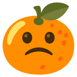 tangerine and slightly frowning face
