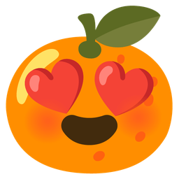 Tangerine and Smiling face with heart-eyes