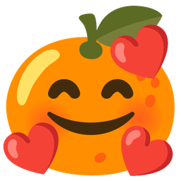 Tangerine and Smiling face with hearts
