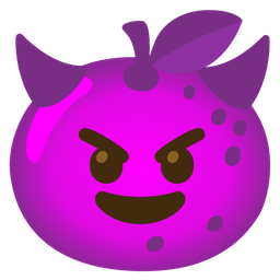 tangerine and smiling face with horns