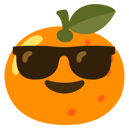 tangerine and smiling face with sunglasses