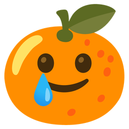 Tangerine and Smiling face with tear
