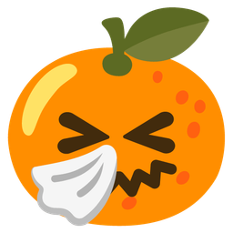 tangerine and sneezing face