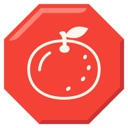 tangerine and stop sign