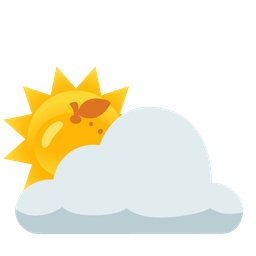 tangerine and sun behind cloud