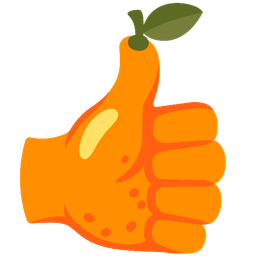 tangerine and thumbs up