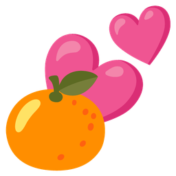 tangerine and two hearts