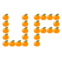 tangerine and UP! button