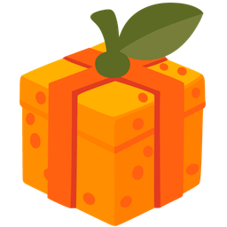 tangerine and wrapped gift