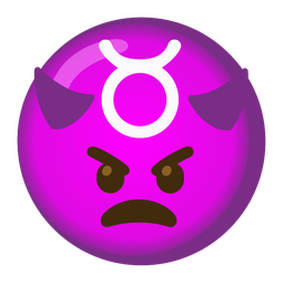 Taurus and angry face with horns