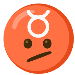 Taurus and face with diagonal mouth