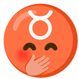 Taurus and face with hand over mouth