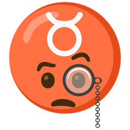 Taurus and face with monocle