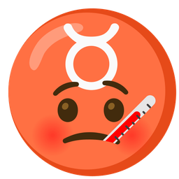 Taurus and face with thermometer