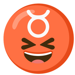 Taurus and Grinning squinting face