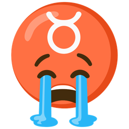 Taurus and loudly crying face