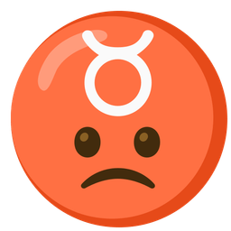 Taurus and slightly frowning face