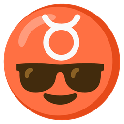 Taurus and smiling face with sunglasses