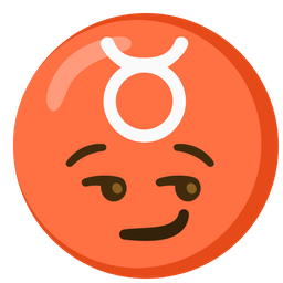 Taurus and smirking face