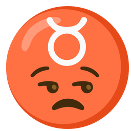 Taurus and unamused face