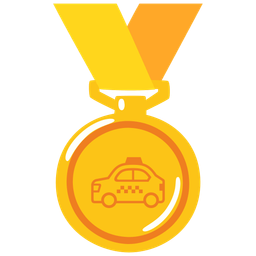 taxi and 1st place medal