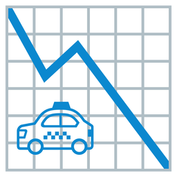 taxi and chart decreasing