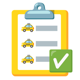 taxi and check mark button